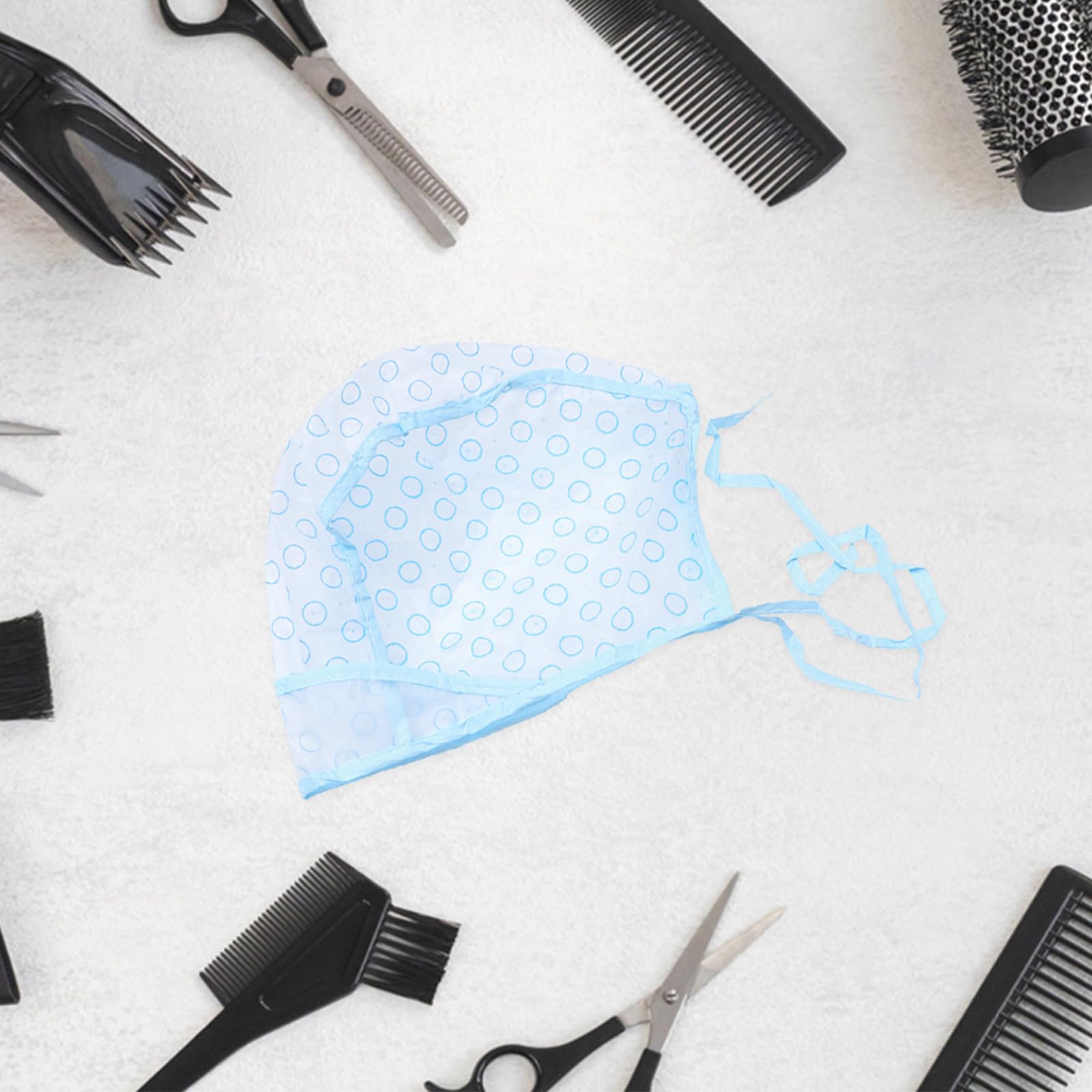 Gorros para Mechas Reutilizables para Teñir el Cabello con Agujeros, 10 Piezas Azul, Gorro con Capa para Coloración Casera y Profesional, Herramienta Ligera para Peluquería y