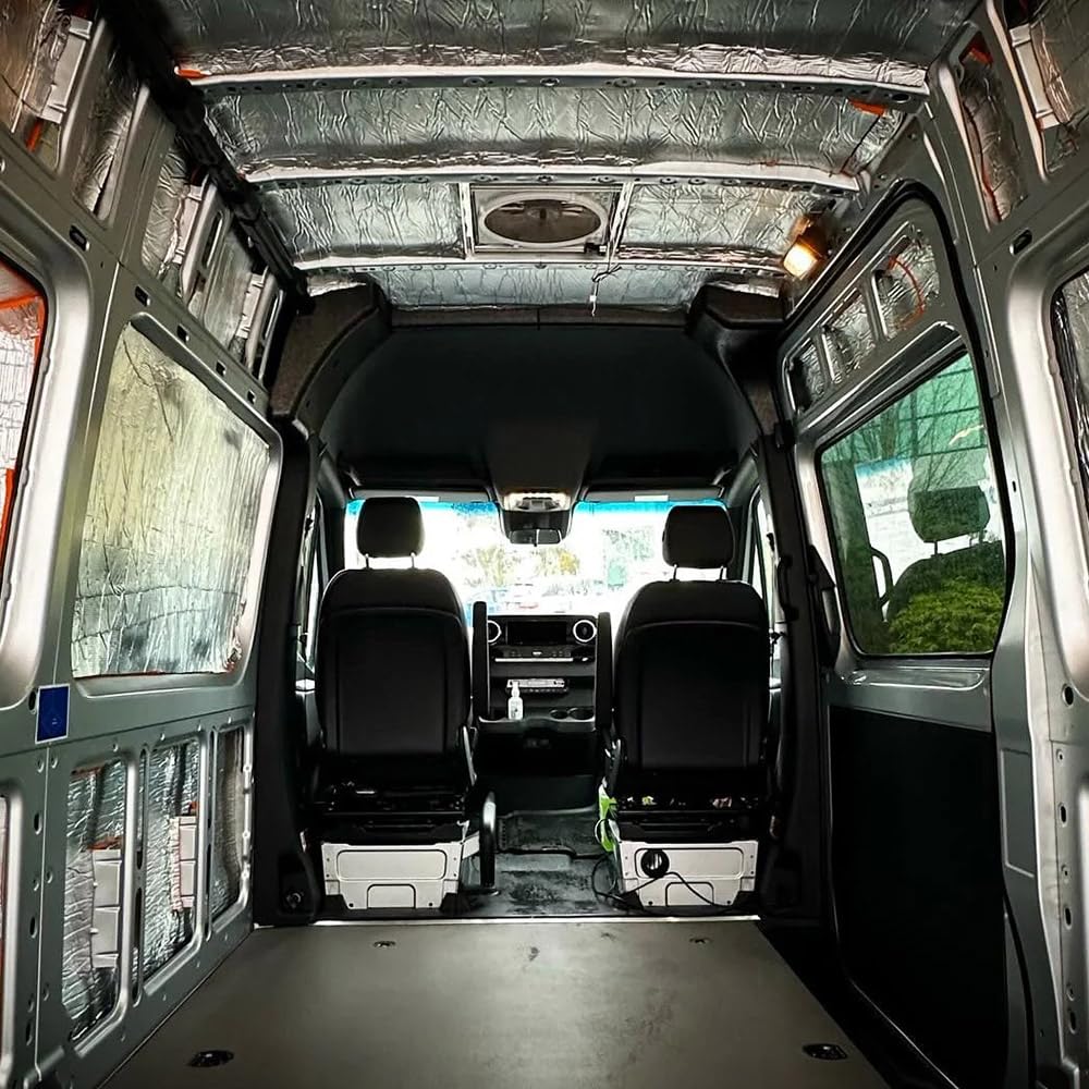 Aislante Térmico Autoadhesivo Aluminio 12m² 10m x 1,20m Camper y Furgonetas | Aislamiento para frío y calor. Fácil de cortar y adaptar a superficies curvas. Fuerte adherencia. Fabricado en España