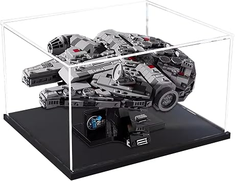 Acrylic Display Case for Lego 75375 Millennium Falcon Starship Model, 3mm Dustproof Display Box, Display Case Compatible with Lego 75375 Model Not Included Transparent 3MM