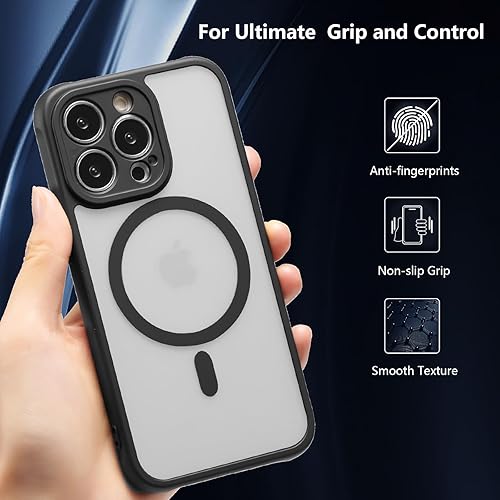 Miniatura 3 de RALEAVO Funda magnética para iPhone 13 Pro Max compatible con Magsafe Funda delgada esmerilada mate translúcida de policarbonato duro con protección