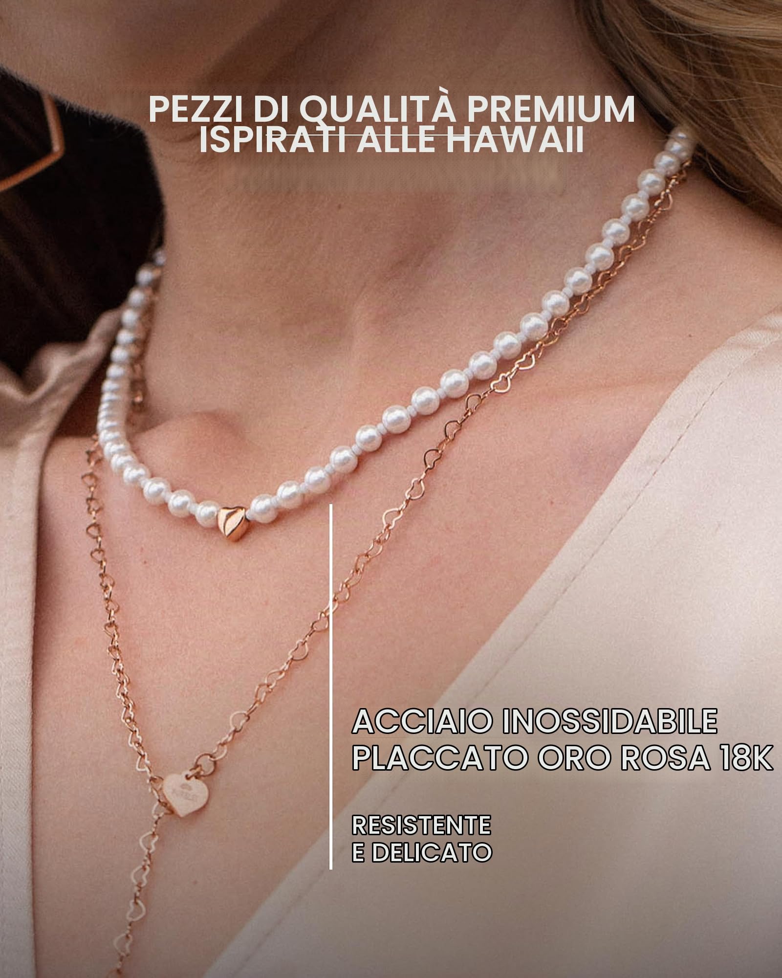 Purelei Lovely - Collana da donna in acciaio inossidabile resistente - Collana impermeabile con ciondolo - Lunghezza regolabile 40-45 cm - Collana per il vostro look personalizzato