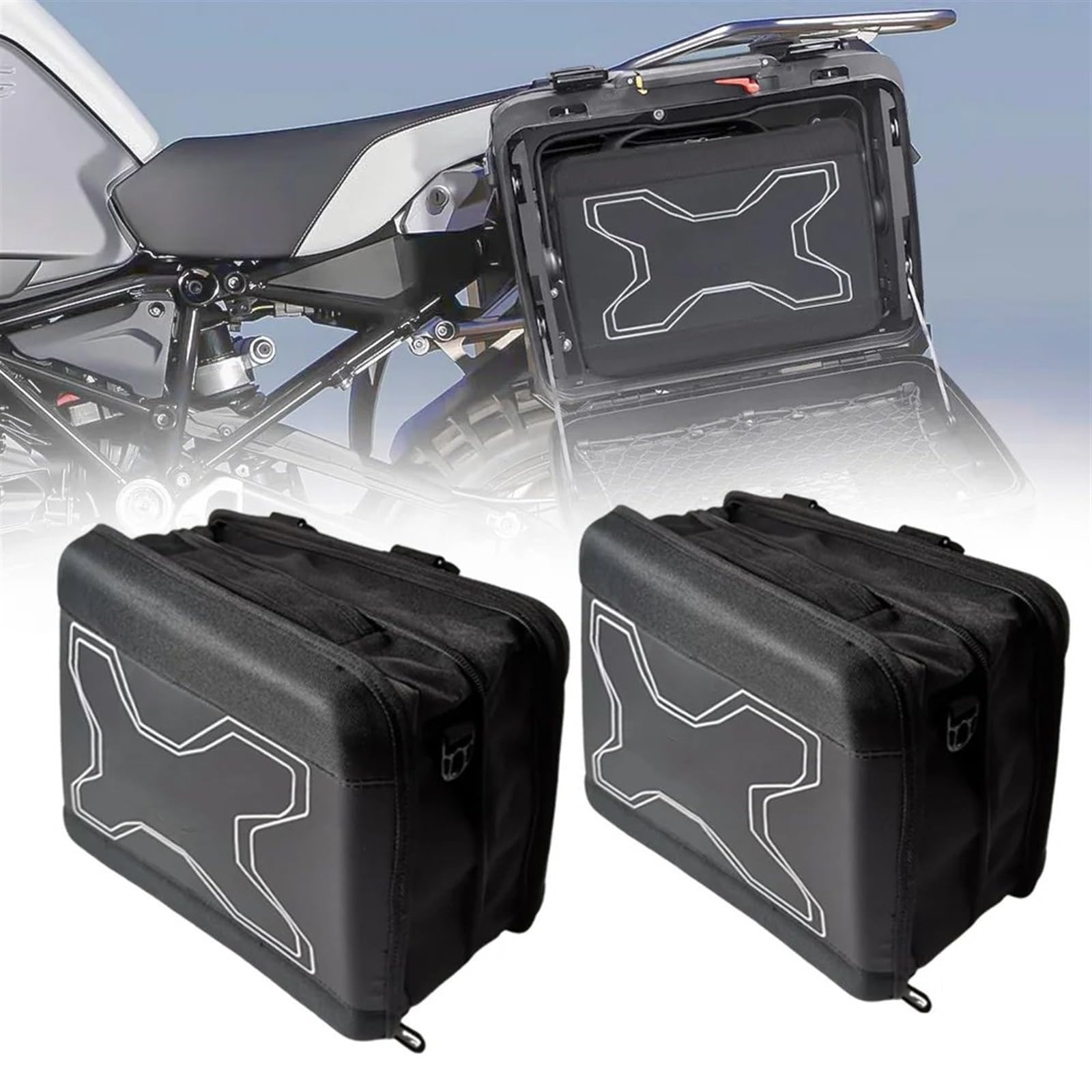 Borsa Moto Per BMW R1200GS Per ADV Adventure R1250GS R 1200 GS LC F850GS Per Vario Case Valigie Bagagli Moto Borse Interne Cassetta Degli Attrezzi Borsa Sella Borsa Moto Posteriore(A pair)