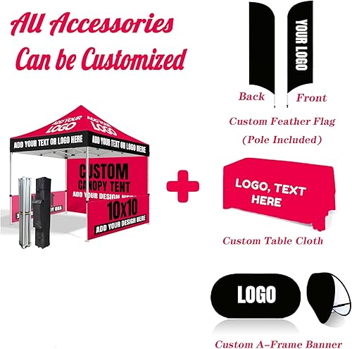 Miniatura 6 de Tienda de campaña personalizada de 10 x 10 pulgadas con logotipo, tienda de campaña desplegable personalizada para eventos al aire libre para