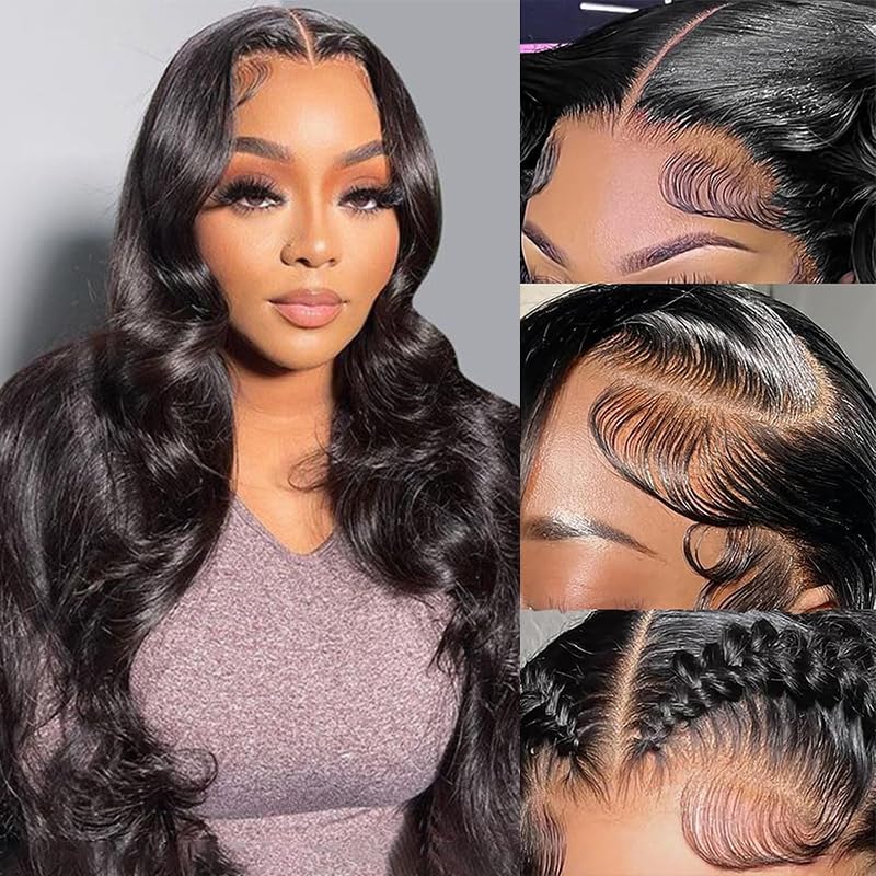 Aveiyce 13x6 Lace Front Wigs Human Hair 180% Density 13x6 HD Transparent Body Wave Lace Frontal Wig for Black Women Pre Plucked with Baby Hair