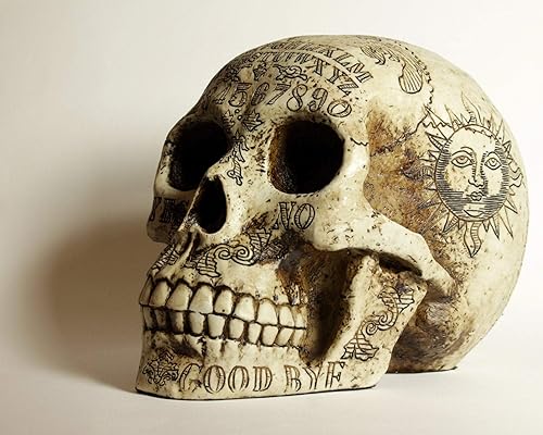 Miniatura 4 de Pins & Bones Ouija Skull, tablero Ouija detallado hecho a mano gótico decoración del hogar calavera