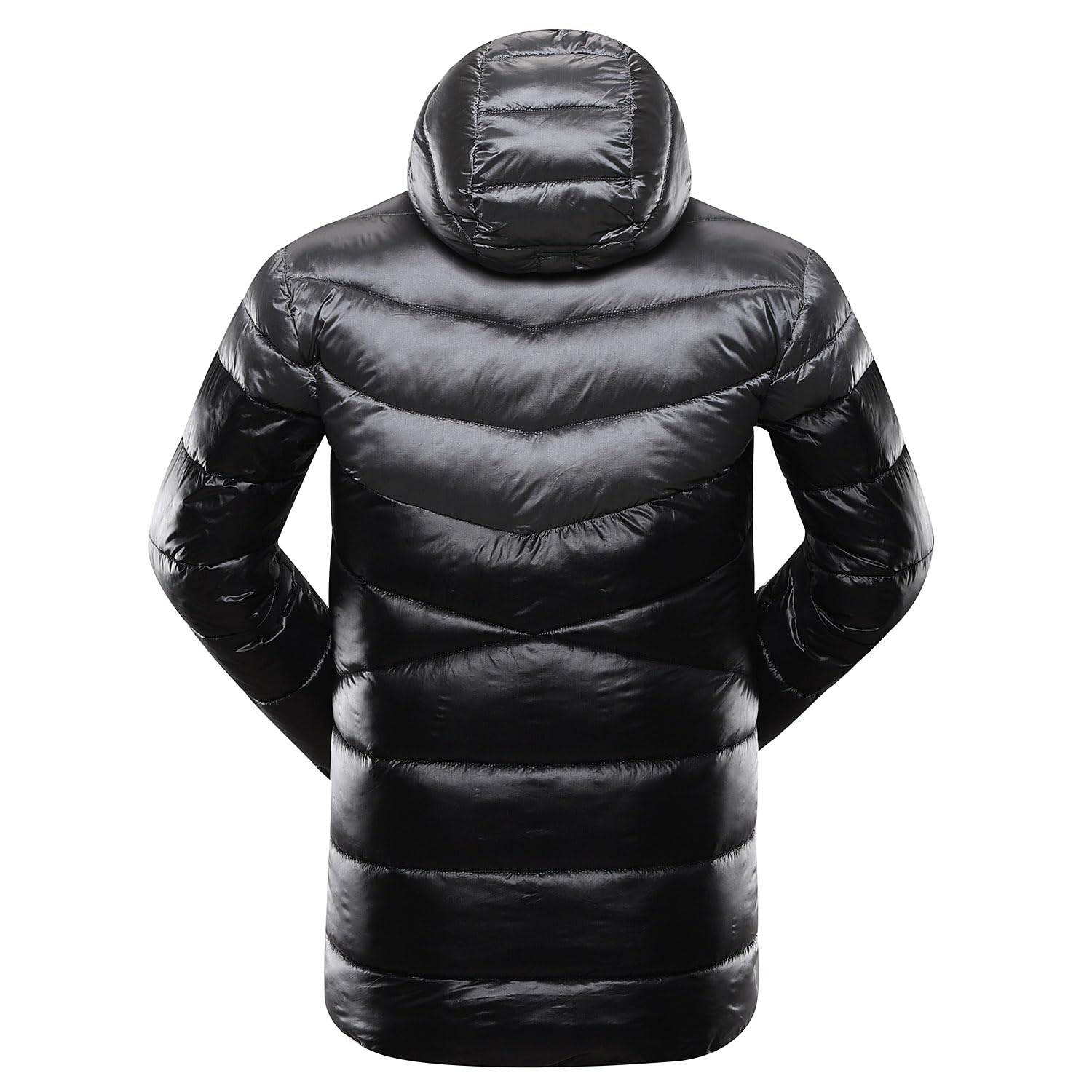 Alpine Pro Chaqueta de invierno ultraligera para hombre para la ciudad y la montaña ROG con revestimiento impermeable funcional WR y un fuerte aislamiento interior HI-THERM, Negro