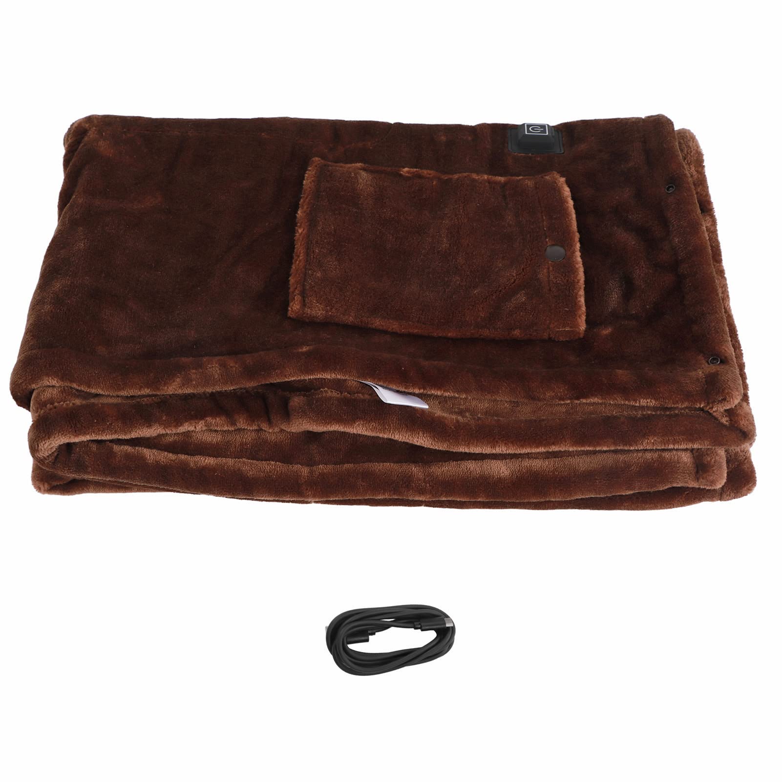 DriKou Electric Heated Blanket, Small 5V Quick Heating Thickening Flannel Electric Throw Blanket for Office Chair Lap Heating Blanket Throw Machine Washable Christmas (100 * 80cm)
