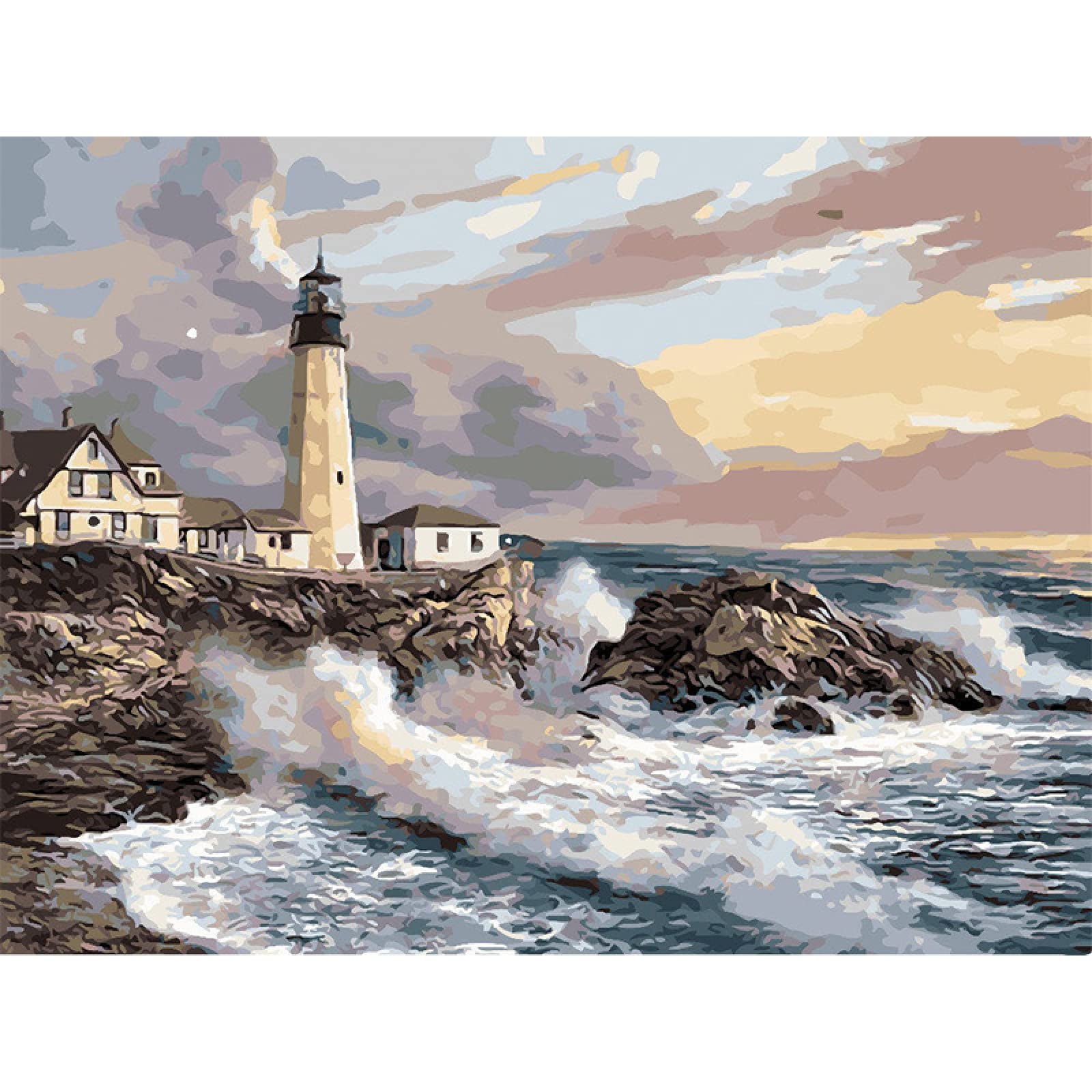Cuadro De Pintura Por Números De Faro Costero, Pintura Acrílica Pintada A Mano Con Números Para Adultos, Manualidades Diy, Decoraciones Para El Hogar, 40x50 Comprar A Buen Precio - Entrega Gratuita, Reseñas
