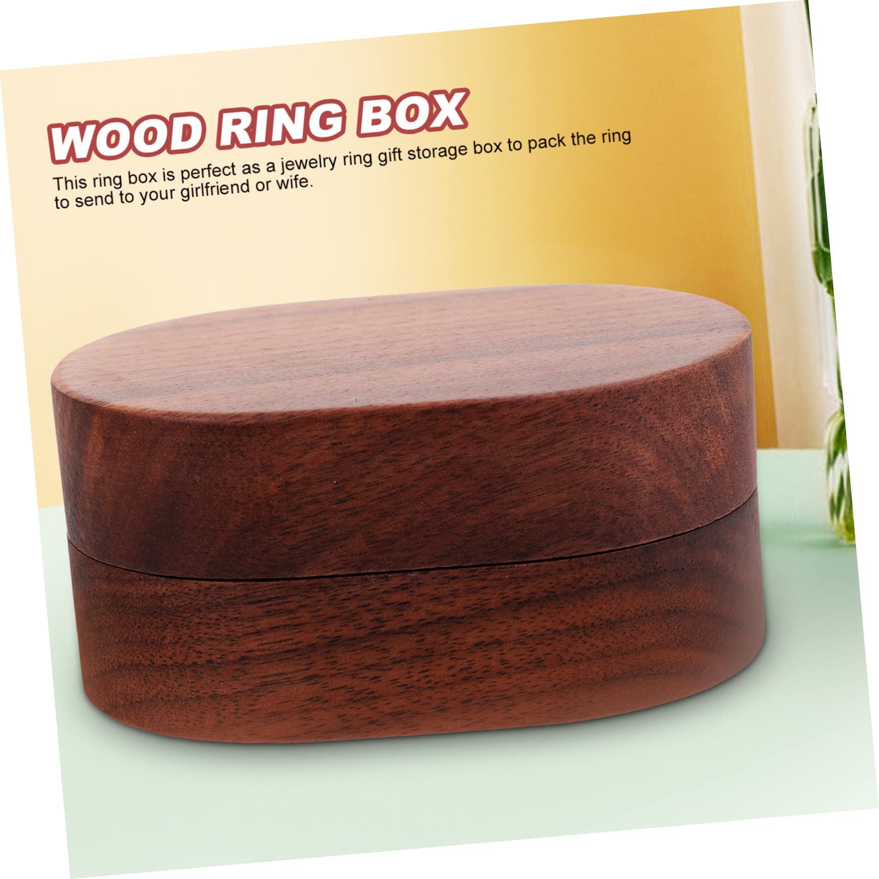 Beaupretty Lot De 4 Boîtes De Rangement Pour Bagues De Fiançailles En Bois Couleur Café