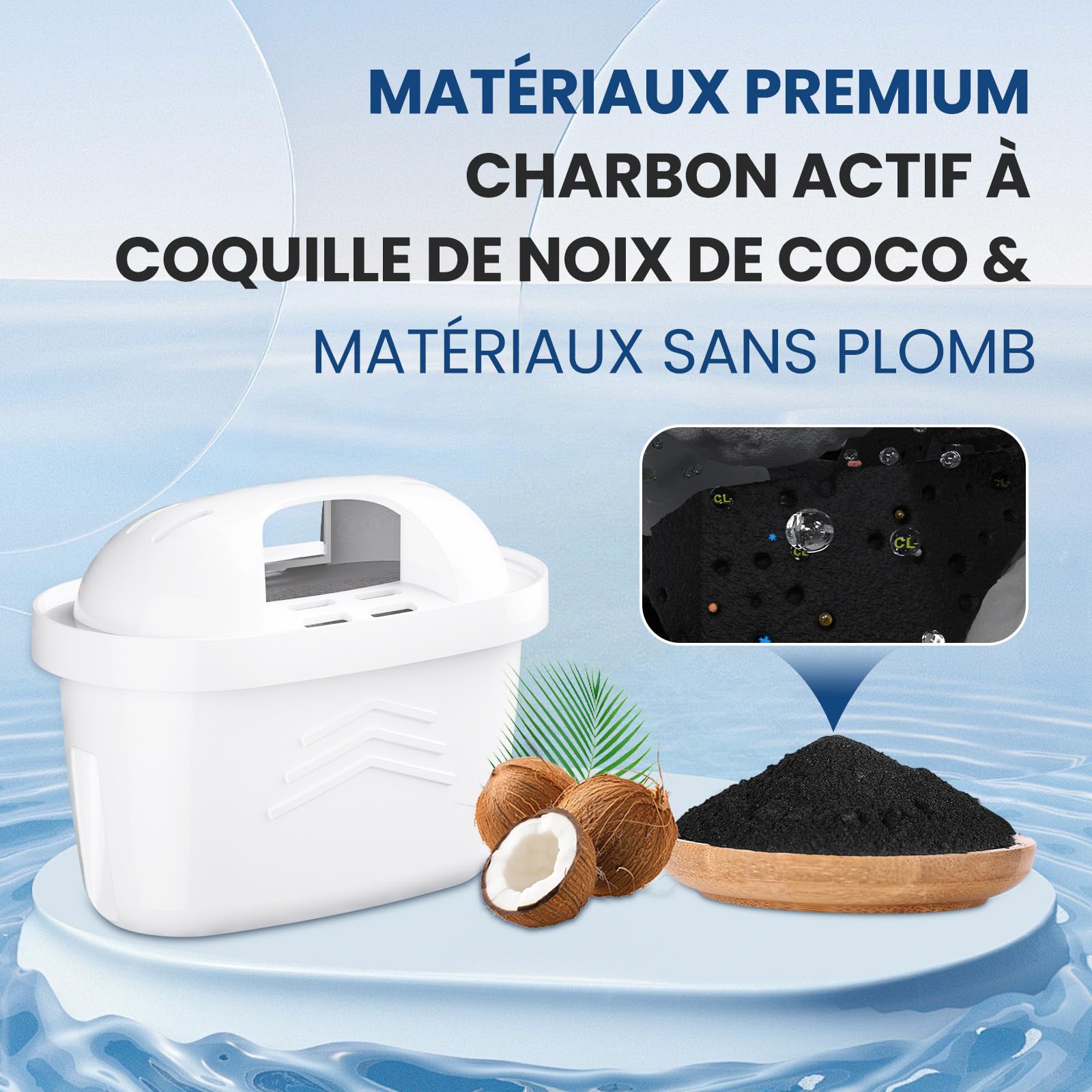 GOLDEN ICEPURE Filtre à eau pour bouilloire Compatible Avec Brita Maxtra+, Maxtra Plus, Mavea, Anna Duomax, 6 pièces - 5