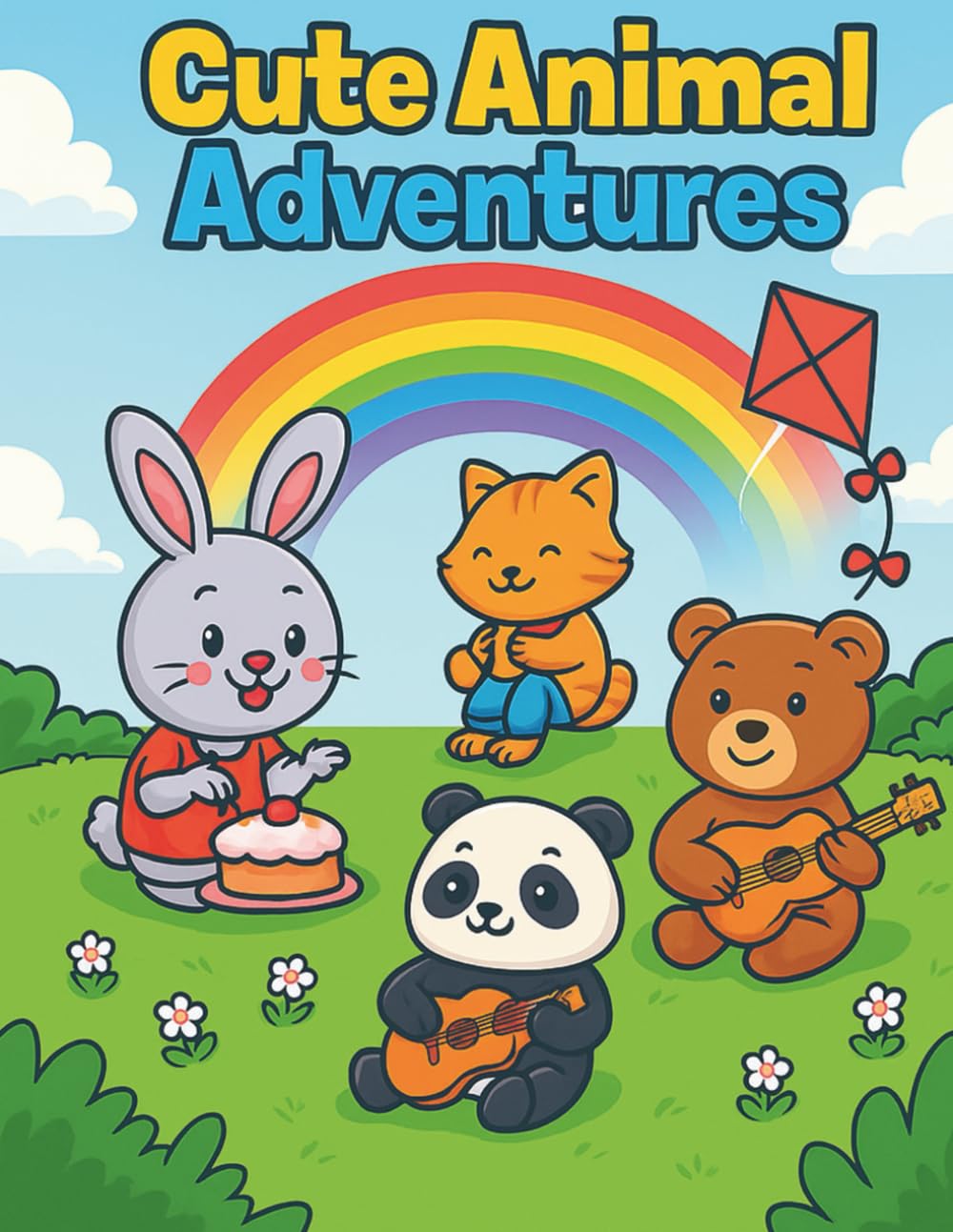 Cute Animal Adventures – A Fun Coloring Journey: 25 Adorable Scenes of Playful and Happy Animals
