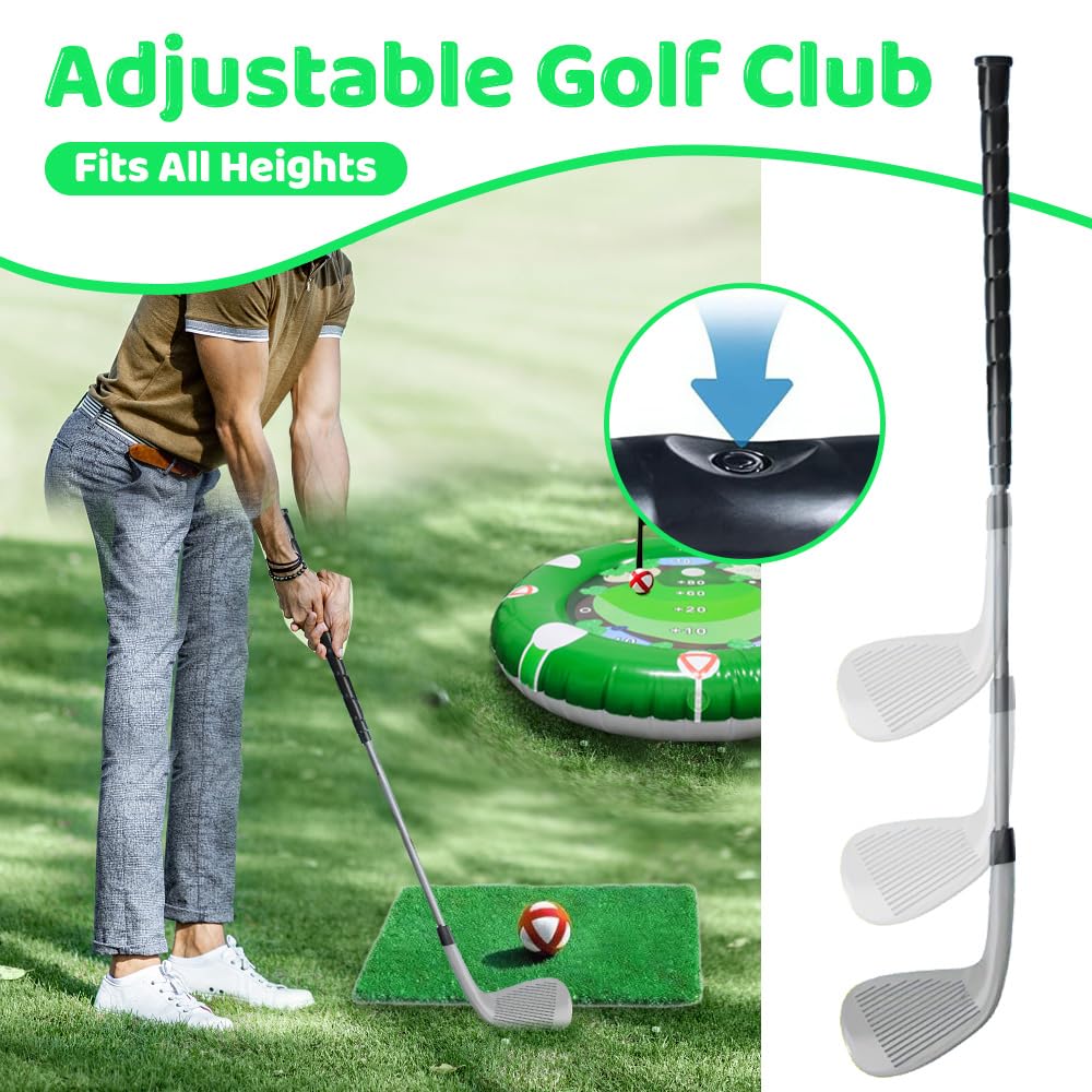 Giocattolo gonfiabile per piscina da golf, set di allenamento con 1 mazza da golf e 6 palline, giochi d'acqua galleggianti, per adulti e famiglie