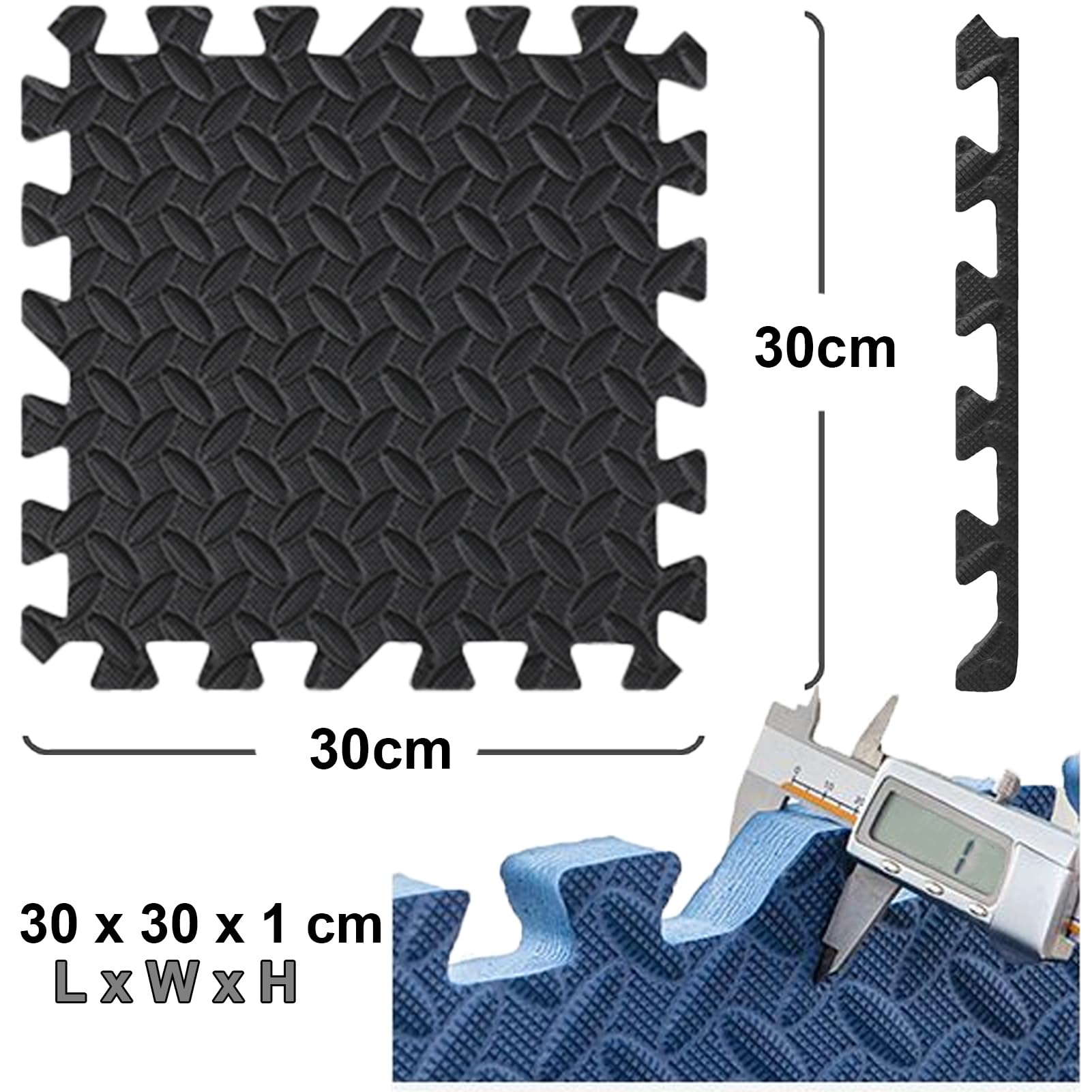 Bodenschutzmatte 1 cm Dicke Bodenmatte Profi-Set 30x30x1,0 cm Kompaktmatten EVA Sportmatte Rutschfest Fitnessmatte Pool Unterlage Sport Matten