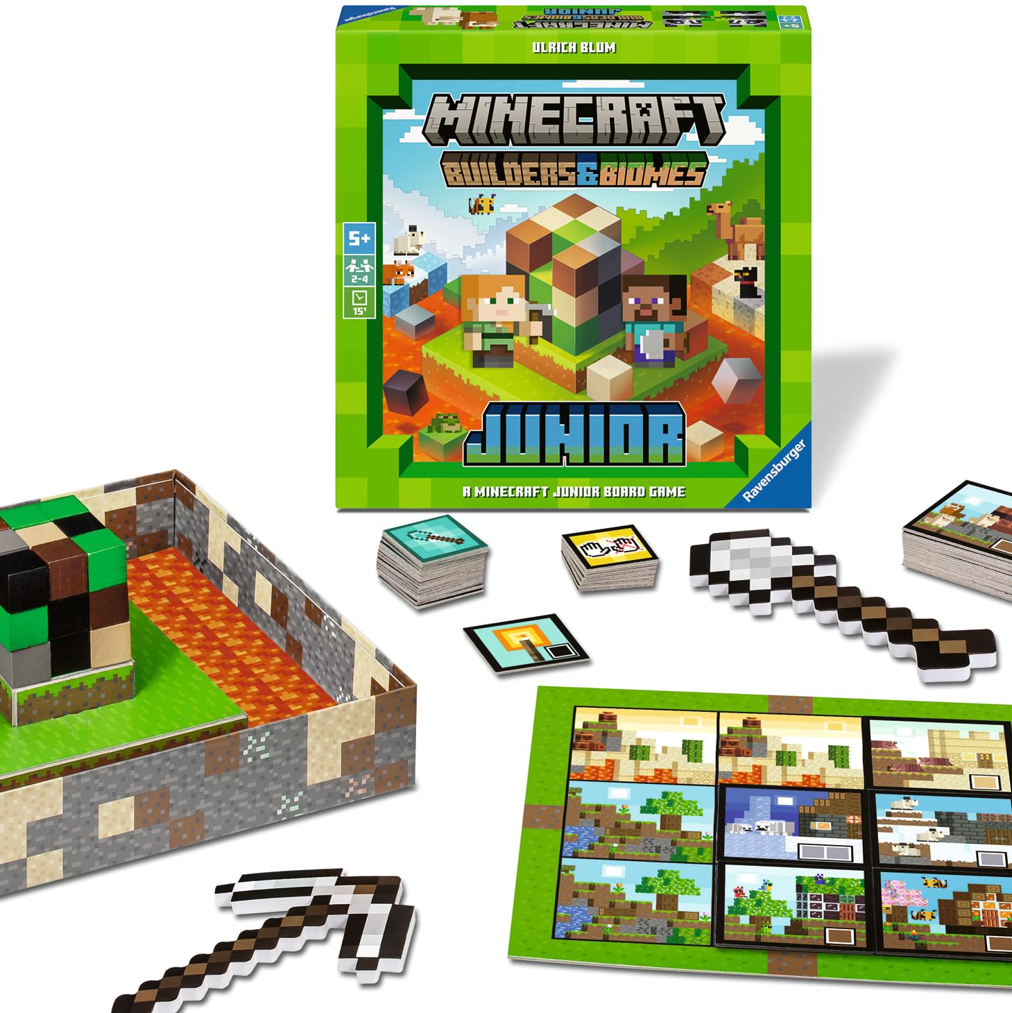 Ravensburger Board Game - Minecraft - Builders & Biomes Junior - Family: Games - Jigsaw Puzzle