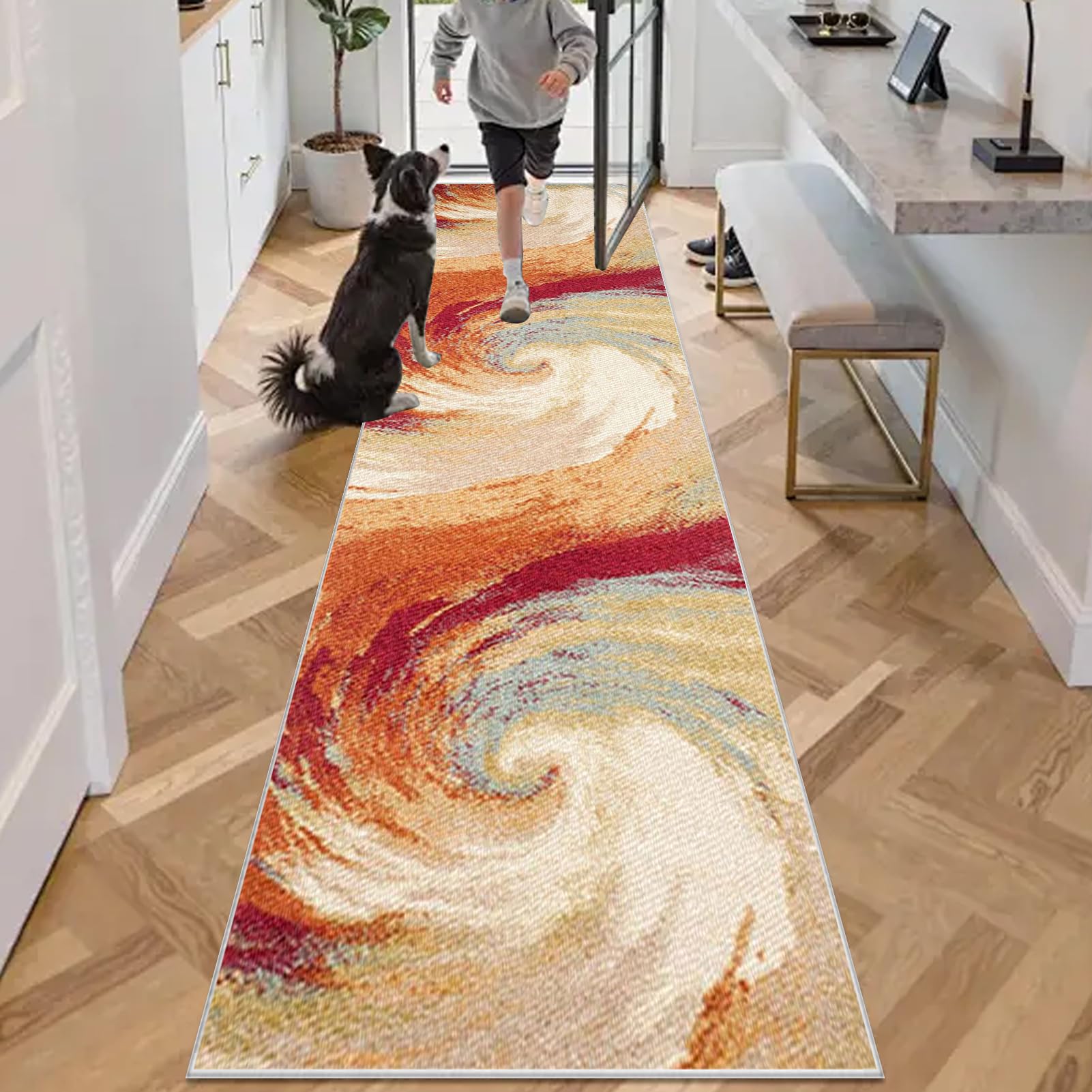 Zmywalne dywany do przedpokoju długi 70 x 180 cm dywanik kuchenny antypoślizgowy dywanik kuchenny dywanik do wejścia do wewnątrz wąskie dywaniki z krótkim włosiem do przedpokoju salonu