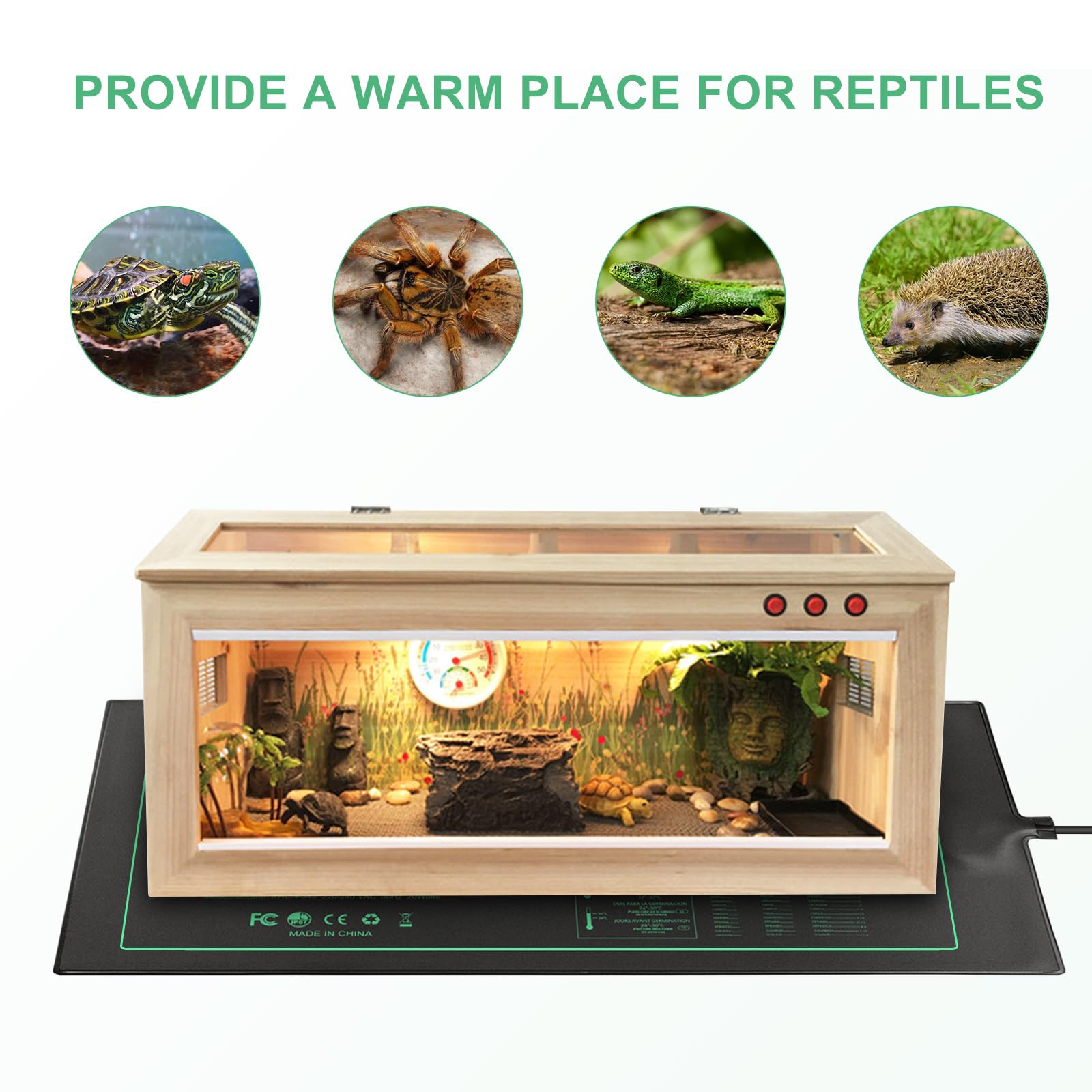 RIOGOO Alfombrilla térmica para Plantas de semillero, Resistente al Agua, para Invernadero, Duradera, de 10 "x 20,75", para propagación térmica de germinación (Paquete de 2)