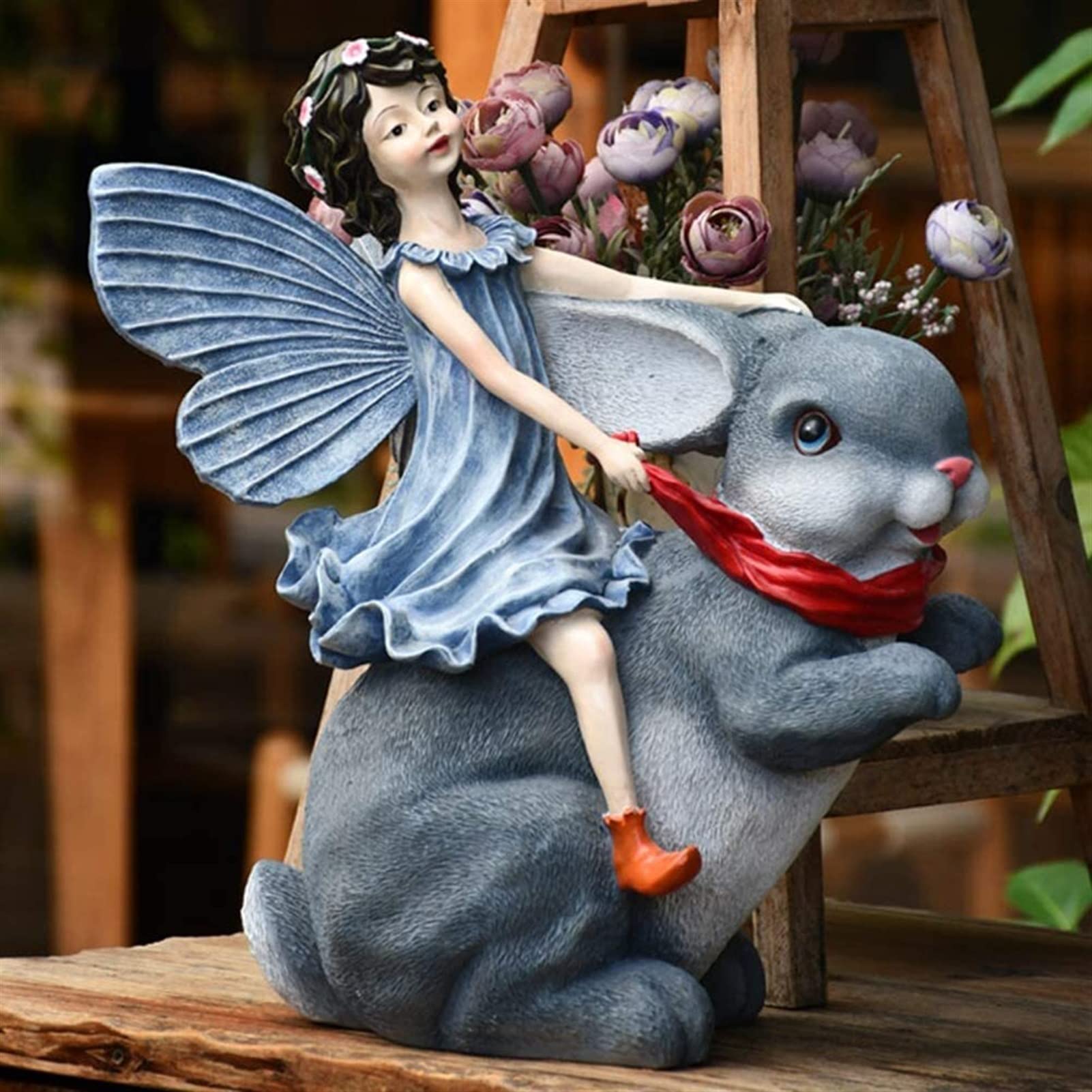 SBCGFY Feng Shui Statue,Garden Statues And Figurines Outdoors, Fairy Riding Sculptures For Living Room Table, Lawn Decor For Flower Beds, Fairy Gardens, Backyards Blessing Gift