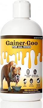 Gainer-GOO High-Calorie Liquid Fat Supplement for Dogs - Concentrated Weight Gain & Energy Support Formula for Active, Underweight & Picky Eaters, Suitable for All Breeds and Life Stages - 16 oz