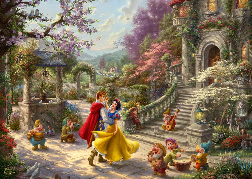 Thomas Kinkade: Disney Snow White - Dancing with the Prince - 1,000 Pieces | Adult Jigsaw Puzzle | Ages 12+