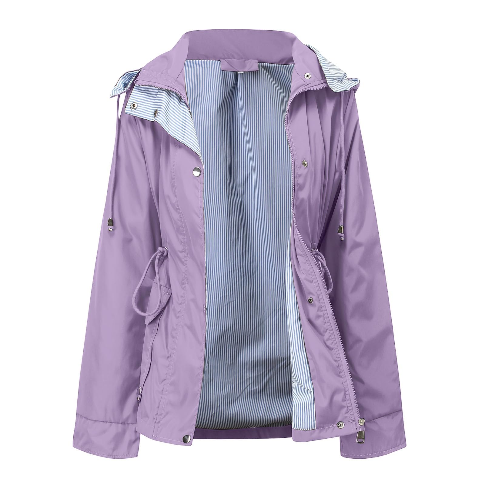 Giacca Antivento Da Donna In Tinta Unita Per Esterno Taglie Forti Con Cappuccio, Antivento, Cappello Staccabile Giubbotto Montagna Running Impermeabile Tuta Pioggia Abbigliamento