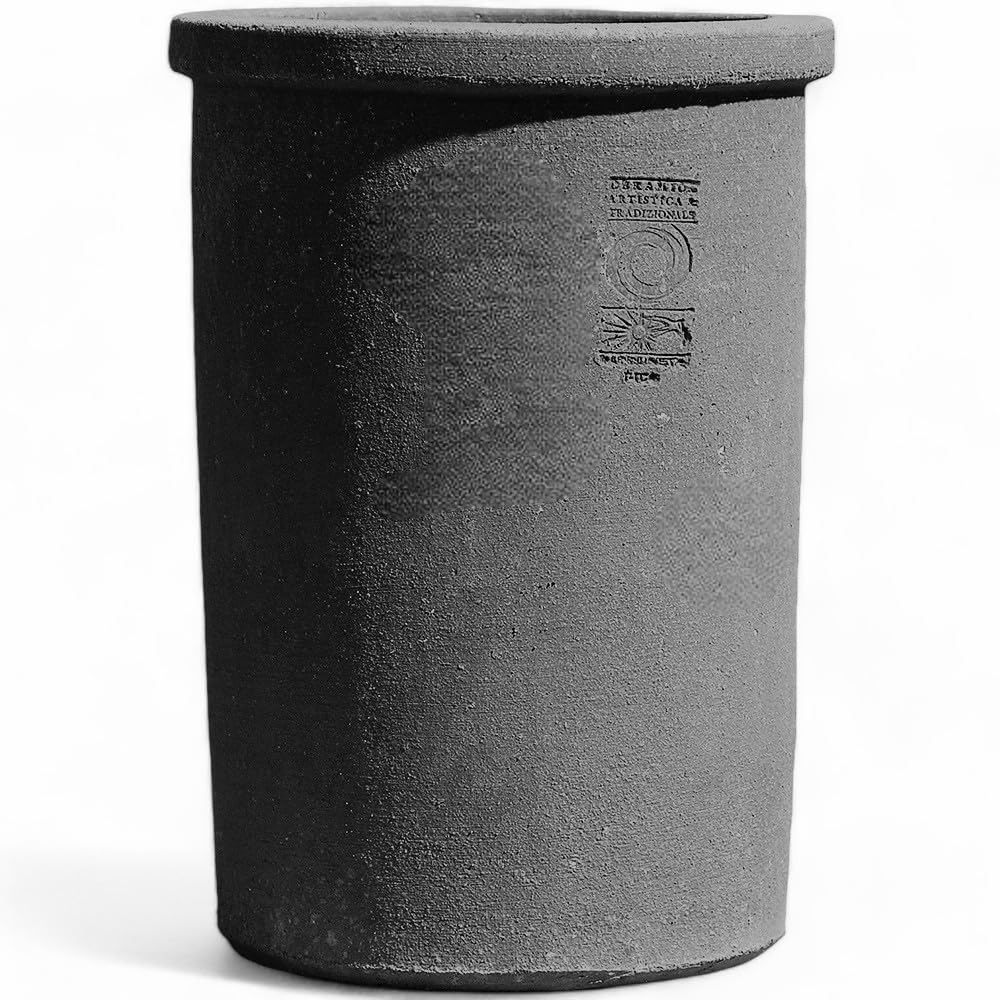 Botellero decorativo de terracota gris lava Glacette Art Design Ø 10 cm H 19 cm