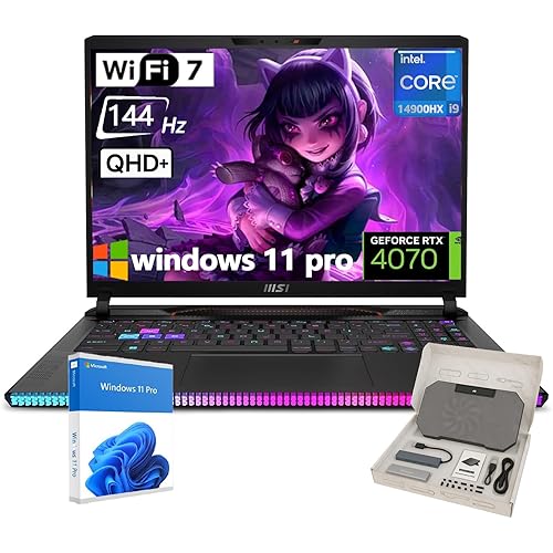 MSI Raider GE68HX Gaming Laptop - GeForce RTX 4070, Intel 24-Core i9-14900HX (Up to 5.8GHz), 16" FHD+ IPS 144Hz Display, Backlit KB, Wi-Fi 7, Win 11 Pro (64GB DDR5 RAM | 2TB SSD)