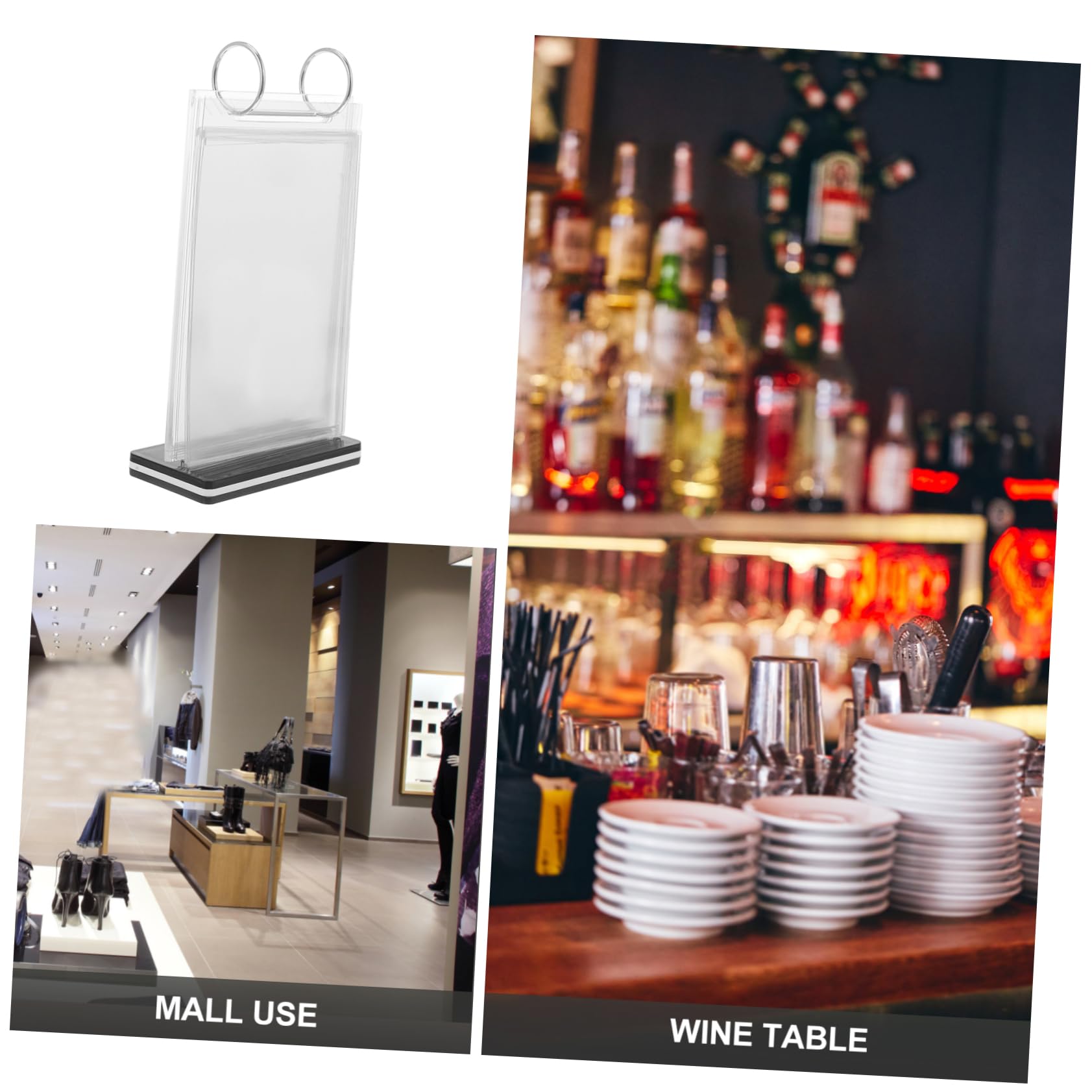 VILLCASE 3piezas Soporte De Menú De Escritorio Vertical Expositor Transparente Para Carteles Para Restaurantes y Eventos Soporte De Mesa