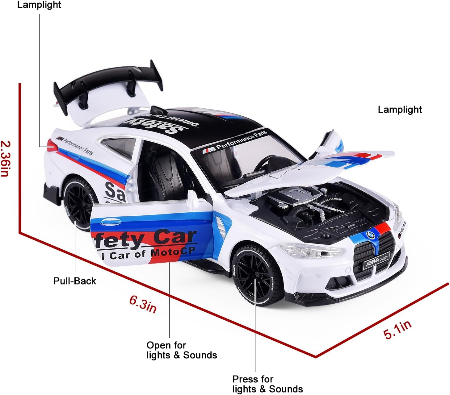 Toy Cars 1:32 M4 Diecast Cars - Light, Sound & Pull New Zealand | Ubuy