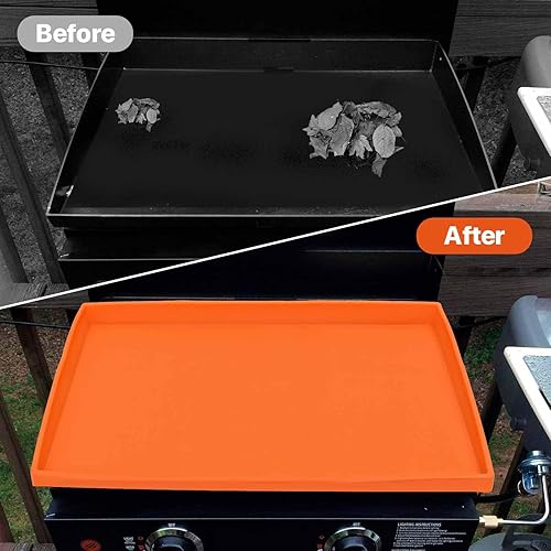 Miniatura 5 de Diketone Cubierta de silicona para parrilla Blackstone de 28 pulgadas, cubierta completa mejorada resistente, alfombrilla protectora de silicona de