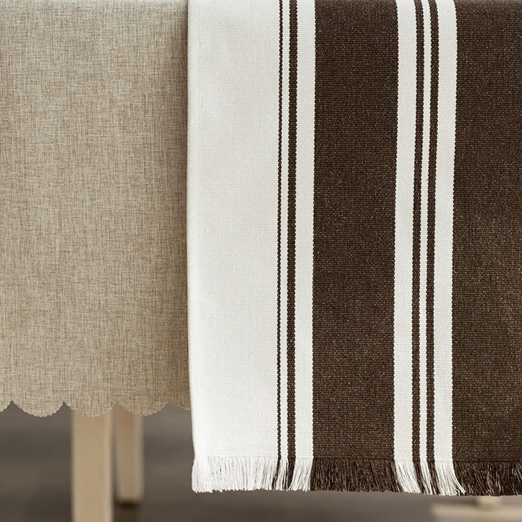 Tischläufer Tischdecke Tischläufer Mit Kurzen Quasten, Rechteckiger Tischläufer, Geeignet Für Kunsthandwerk, Weihnachten, Thanksgiving, Feiertagsparty Tischläufer für Küche(B,33x220cm)