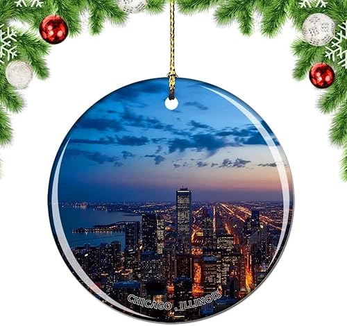 Miniatura 31 de Weekino Illinois Chicago Wrigley Field USA - Adorno para árbol de Navidad, decoración colgante para colgar, colección de recuerdos de viaje por