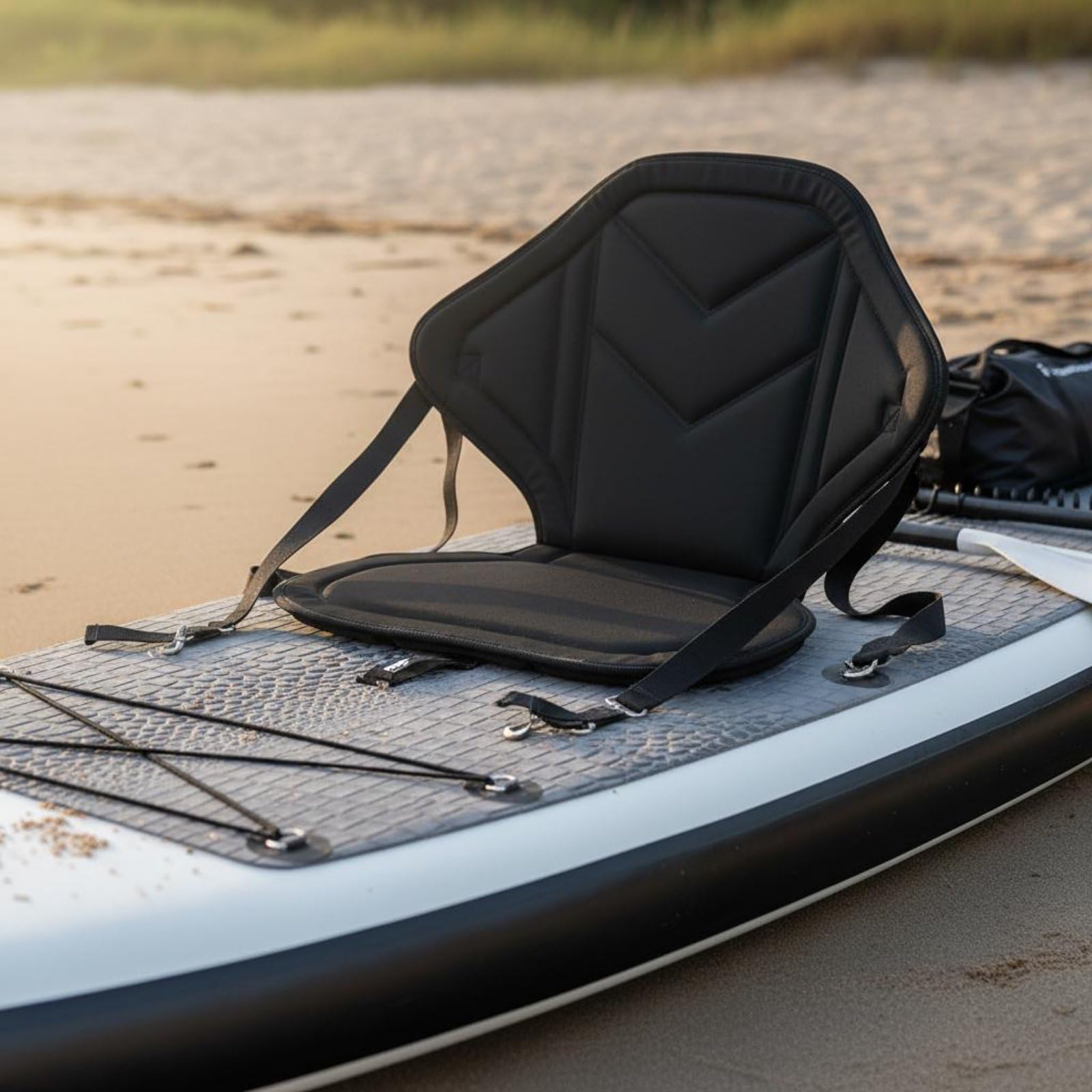 Asiento Kayak para Barco Deportivo con Soporte Lumbar Ergonómico Superficie Cómoda Instalación Ajustable Usado en Pesca y Navegación, con Bolsa+4 Correas
