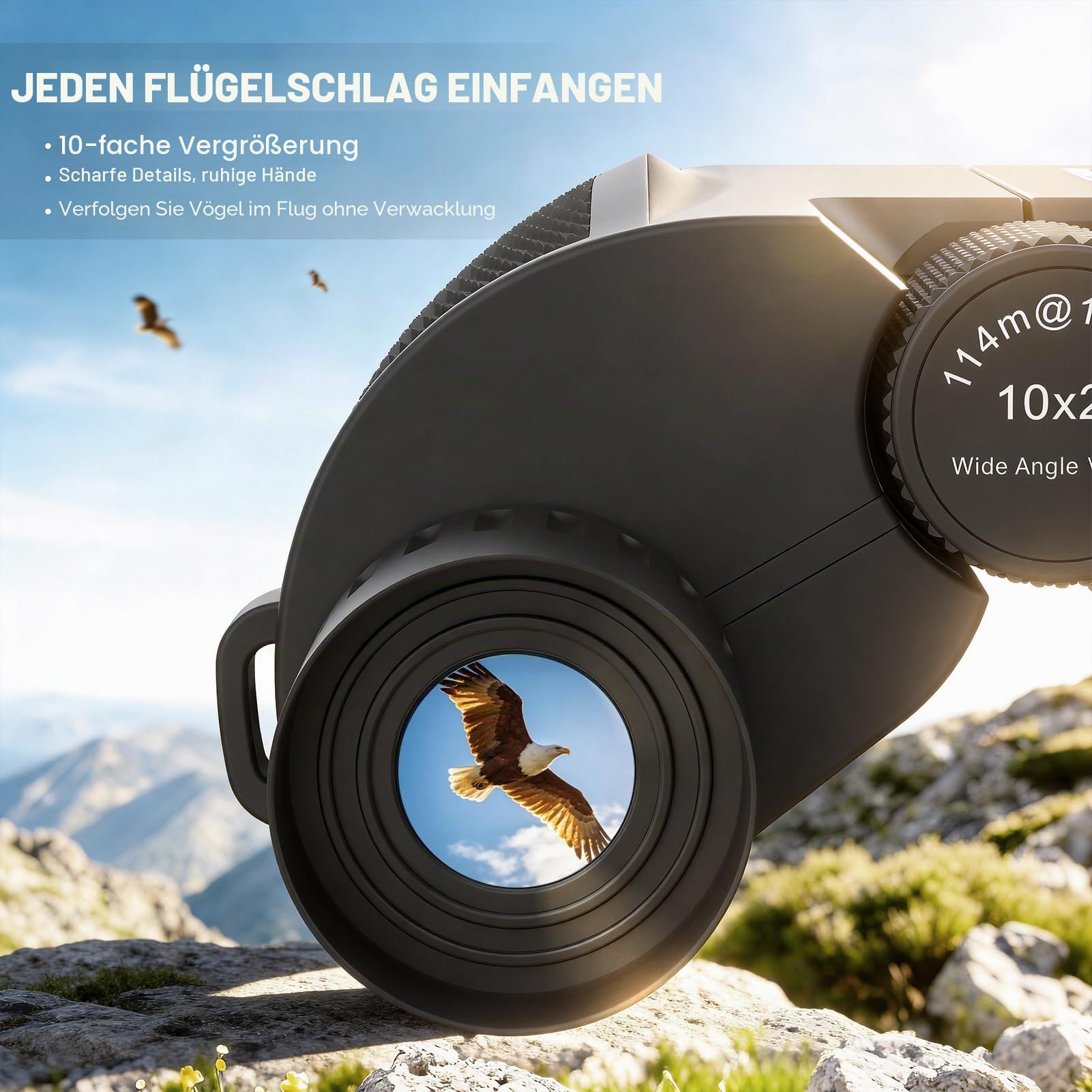 Aurosports Fernglas 10x25 Kompakt Ferngläser Kinder Erwachsene - Fernglas Klein Nachtsicht Schwachem Licht Klare Faltbares - Ideal für Outdoor Sportspiele Vogelbeobachtung Reisen Jagd Konzerte