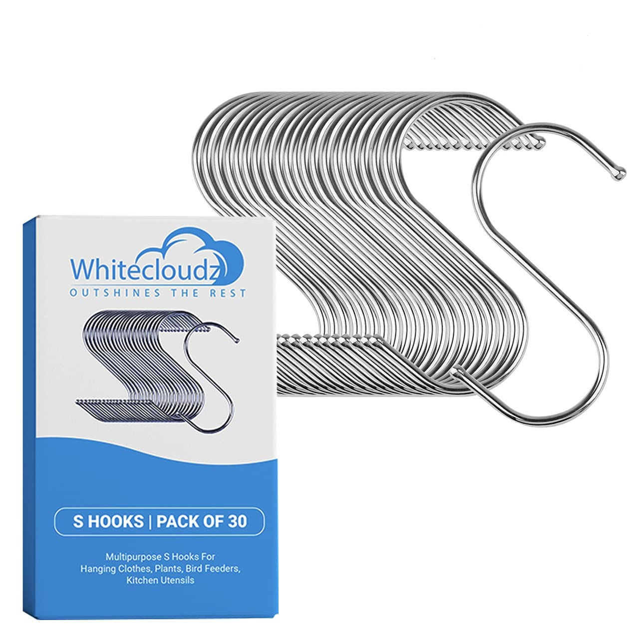 Buy 30 Pack S Hooks for Hanging Plants, S Hooks for Hanging Clothes