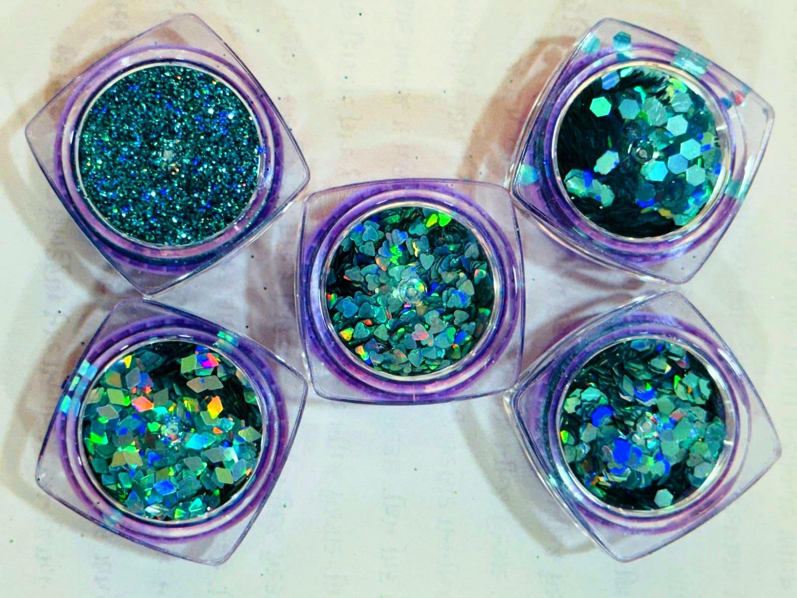 Blue Green Holographics Chunky Glitters in 5 Shade.-image-31