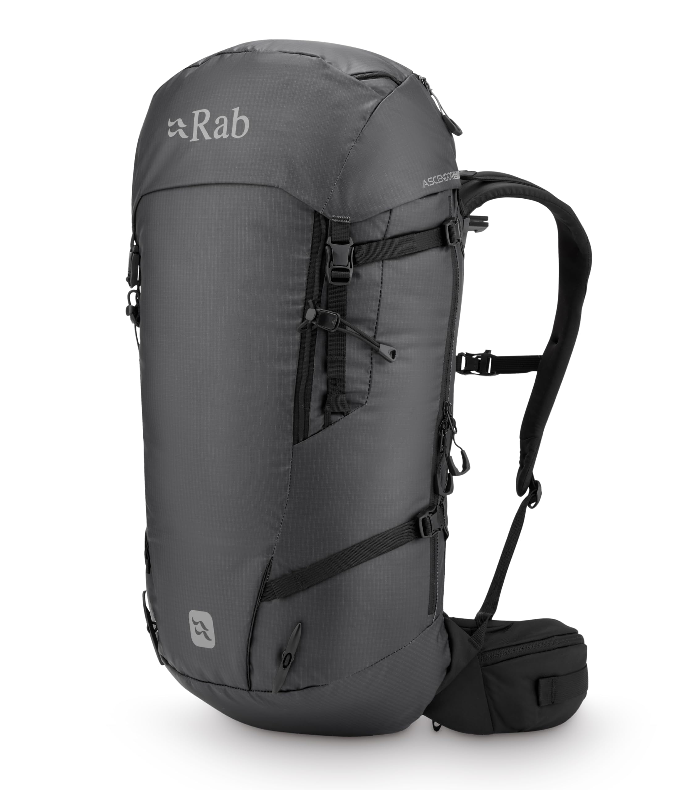 Rab Ascendor - Zaino leggero e resistente, per arrampicata e alpinismo, Nero , 35-​Liter (Back Length - Medium)