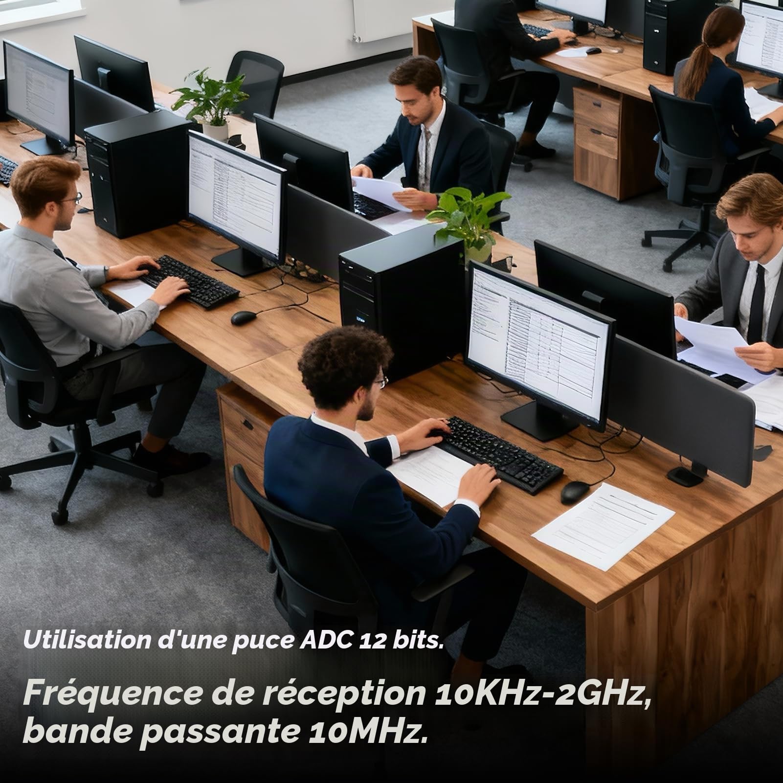 Ensemble récepteur Radio MSI SDR Kit de modules de réception de Signal 10 kHz‑2 GHz Puce ADC 12 Bits Composant électronique défini par Logiciel pour Console SDRuno HDSDR SDR