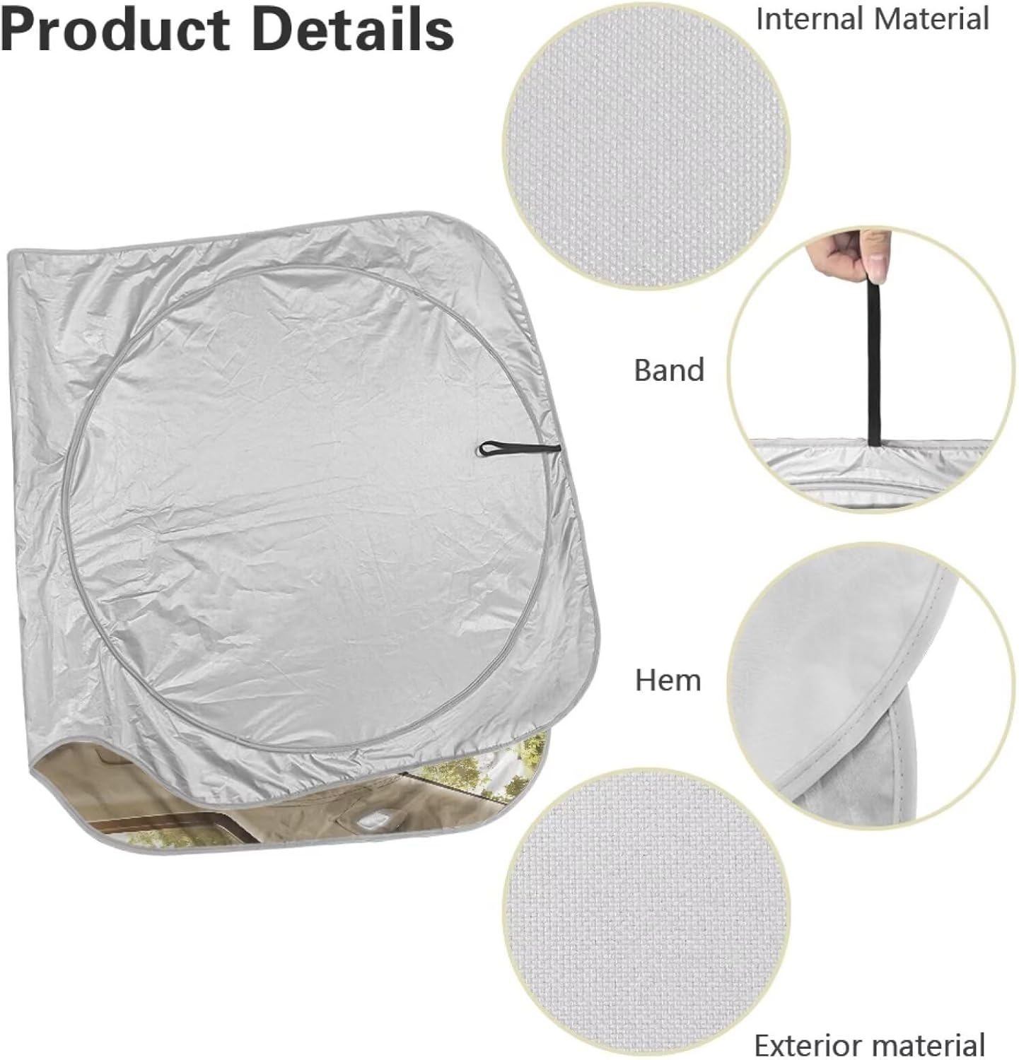 Panda Print Windshield Cover Unique Car Sun Shade with Storage Pouch Easy to Install Automotive Windshield Sunshade for SUV Vehicle Sedan Truck Gift for Holiday