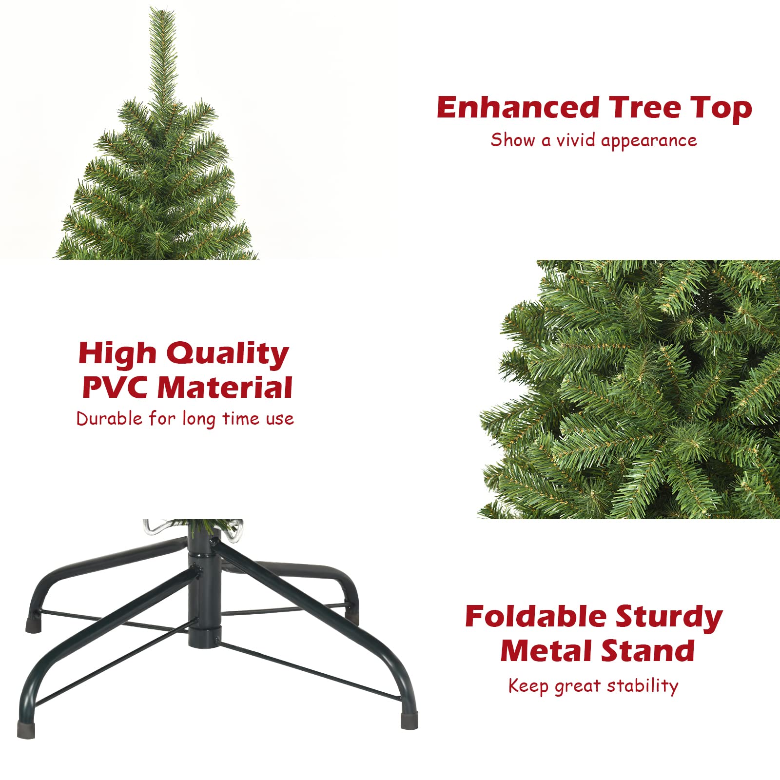 Albero di Natale con Effetto Neve Realistico 180 cm Rami Innevati in PVC