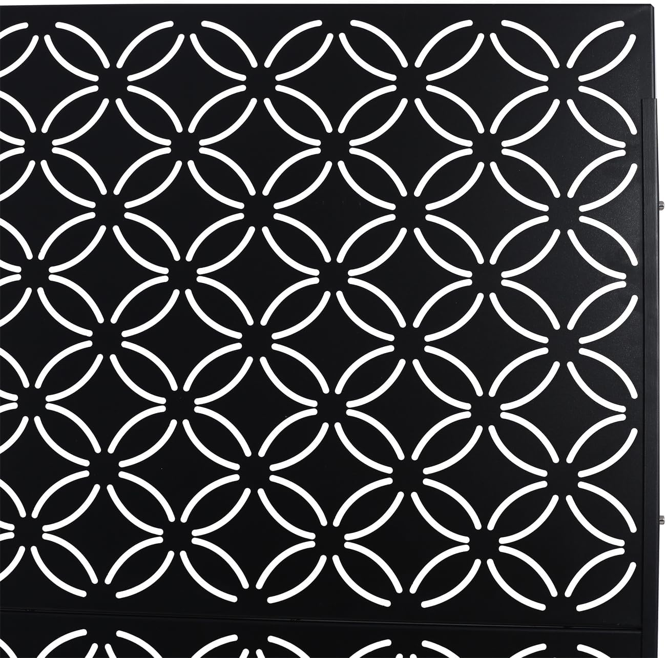 Metal Privacy Screen 76" H×48" W, Outdoor & Indoor Freestanding Decorative Privacy Screen for Deck Balcony Patio, Privacy Fence Panels for Outside Lawn Garden (Black)
