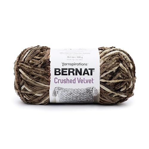 Bernat Crushed Velvet Yarn, Coffee