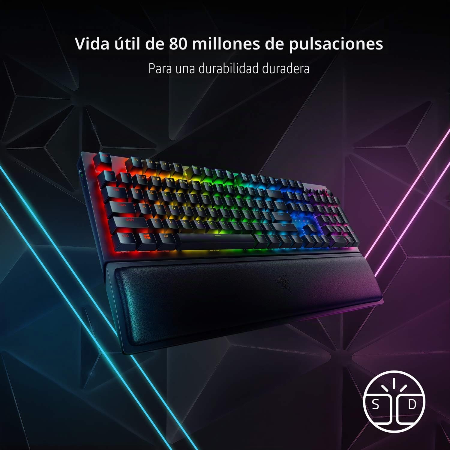 Razer BlackWidow V3 Tenkeyless - Teclado mecánico para juegos, Teclado Gaming Compacto con interruptores mecánicos, iluminación cromática RGB, gestión de cables, Teclado US