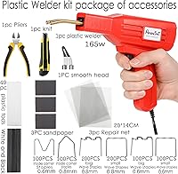 Vista 2 de Kit de soldador de plástico de 165 W, kit de reparación de plástico de grapas en caliente, parachoques de automóvil, esquina exterior/esquina