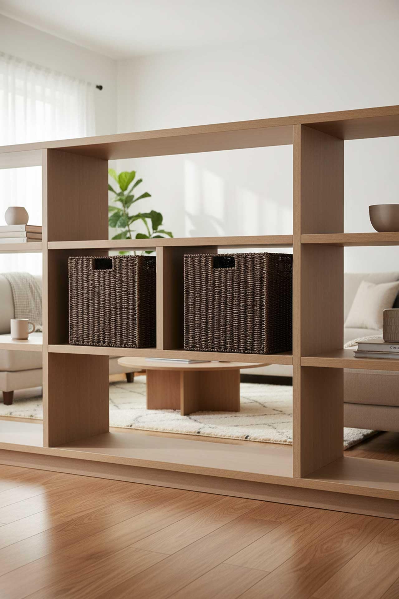 VIVANNO 2x Regalkorb Schrankkorb Seegras passend für Ikea Kallax - Braun