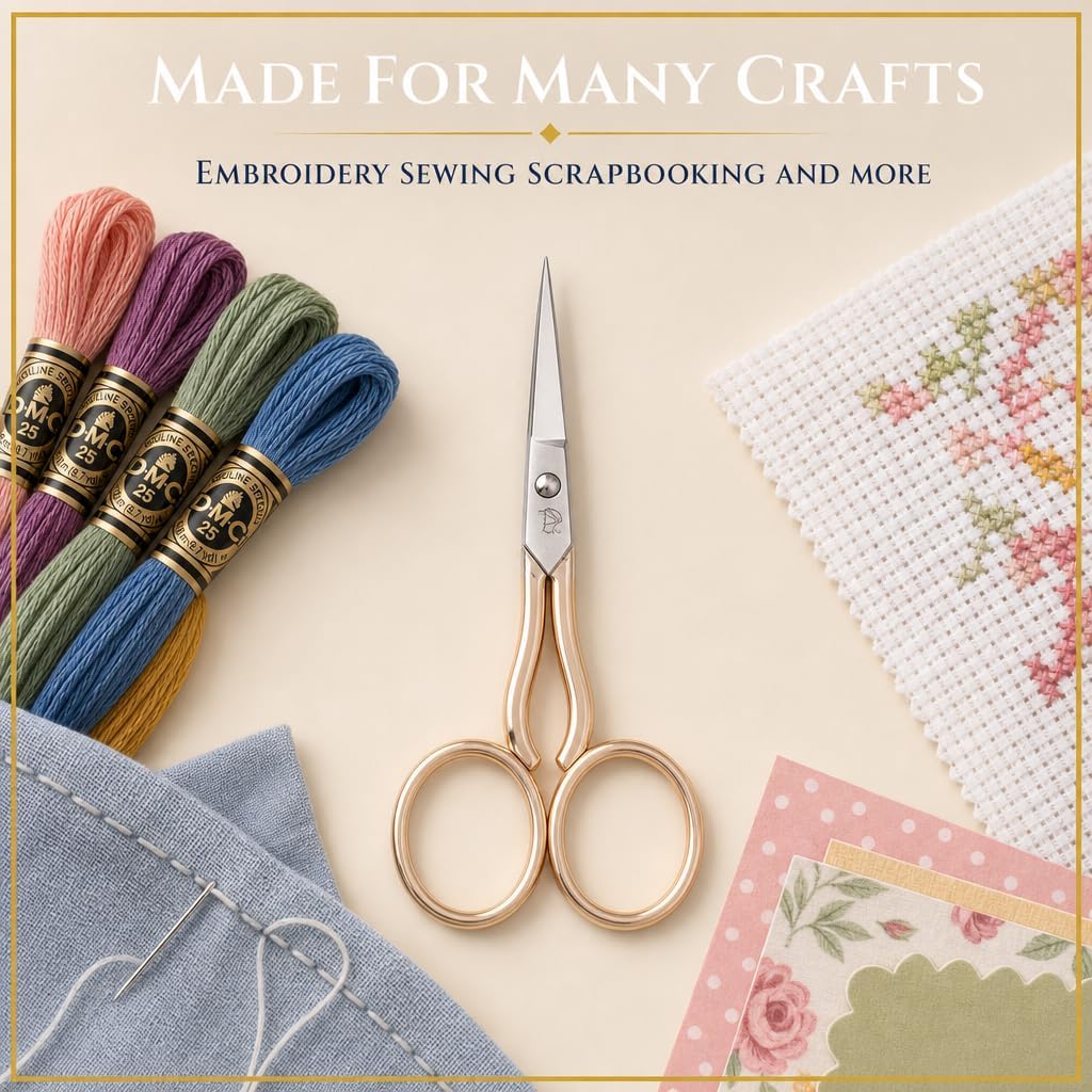 DMC 6123/3 Embroidery Scissors - 3-3/4-Inch - Gold/Silver
