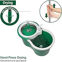 Vista 5 de Spin Mop and Bucket with Wringer Set, 360° Spinning Mop Bucket System with 3 Microfiber Mop Replacement Heads, Adjustable Handle for Floor Cleaning