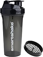 Vista 1 de Smartshake Botella mezcladora de proteínas de plástico de 27.1 fl oz 27 oz – Tapa de rosca a prueba de fugas – Sin BPA – Unisex (negro, brillante)