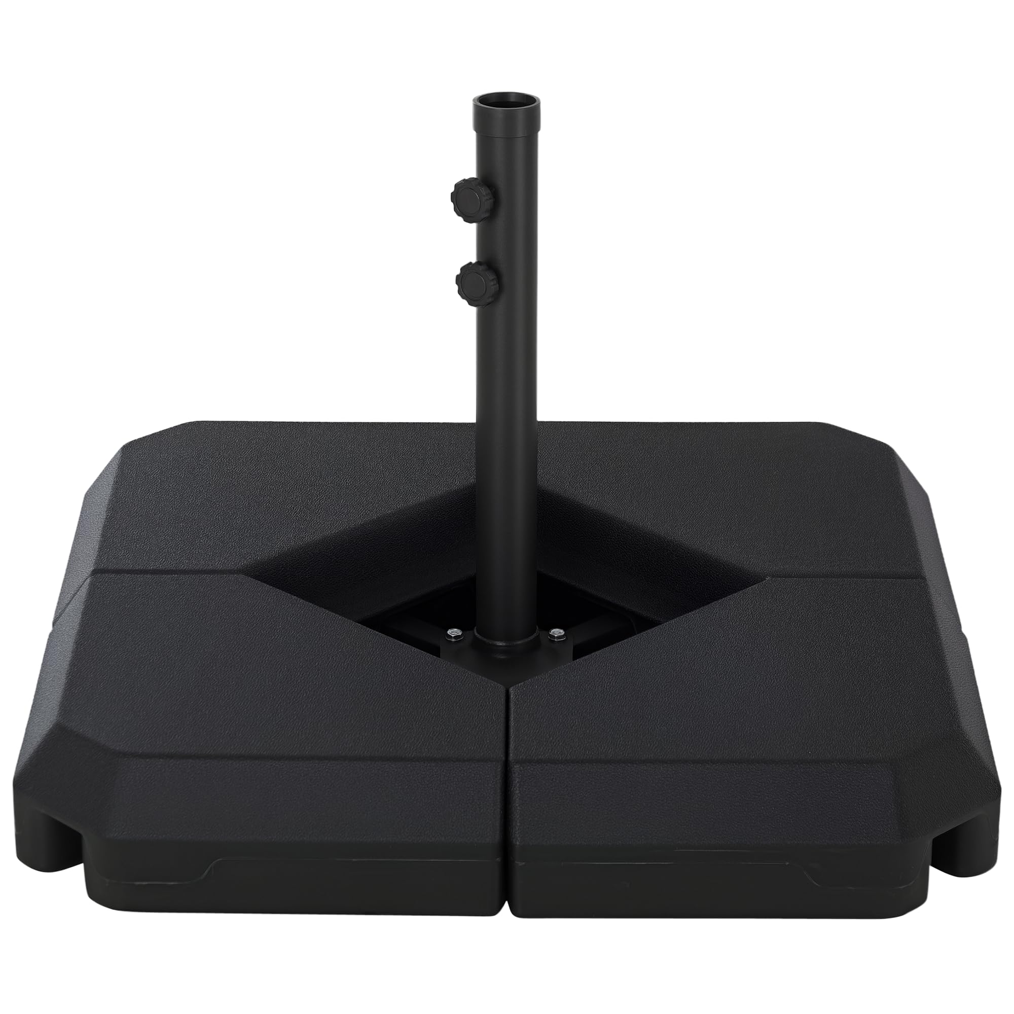 4-Piece Outdoor Patio Offset Umbrella Base Stand Weight Holder w/Cross Base for Powerful Support, 158lbs Sand or 132lbs Water Filled, Black