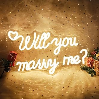 SSGLABSIGN Will You Marry Me Neon Sign for Wall Decor, LED Hanging Proposal Wedding Party Engagement Neon Light Signs, Dimmable Marry Me Light Up Signs Room Decoration USB Powered