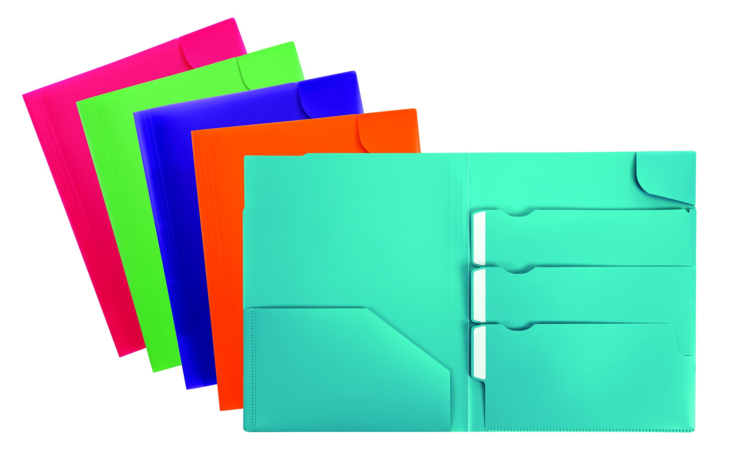 Oxford divide-it-up 4-Pocket Poly carpeta, varios colores, tamaño carta (99837)